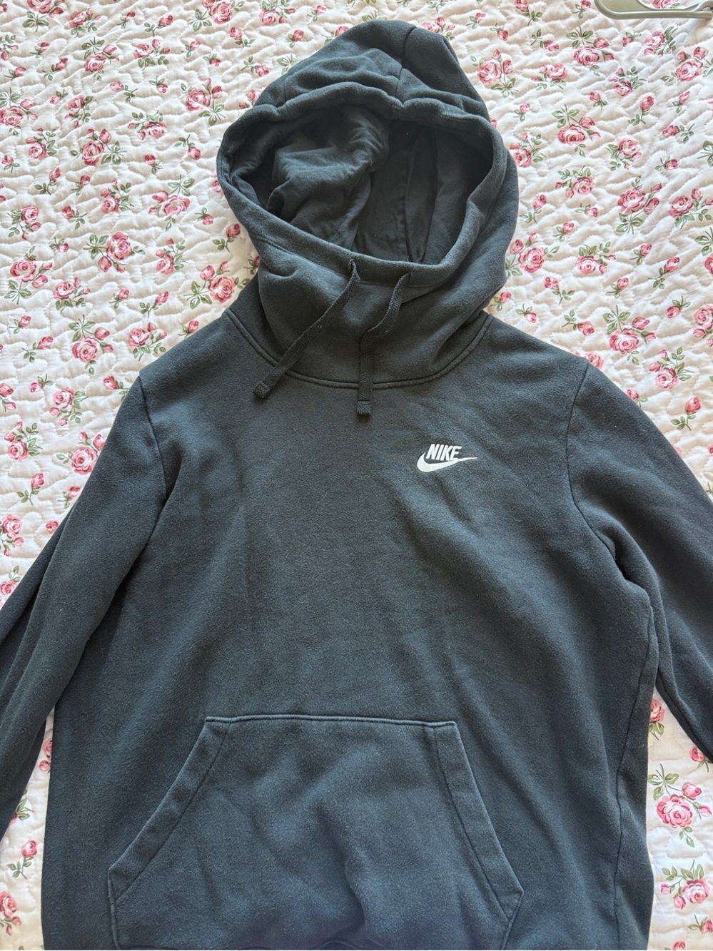 Nike Black Women's Pullover Hoodie with White Swoosh